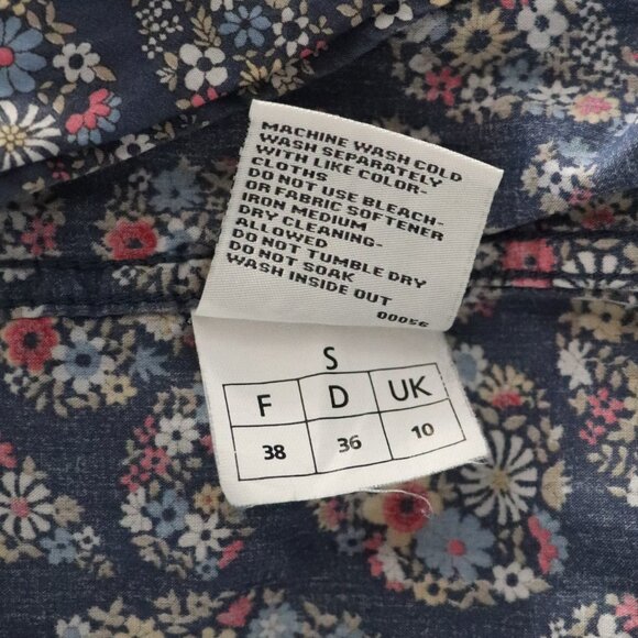 Aigle Womens Blue Sz S Buttoned Henley Short Sleeve Paisley Casual Tunic Top - Picture 14 of 14